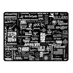 Music Pattern Black White Two Sides Fleece Blanket (small) by 99art