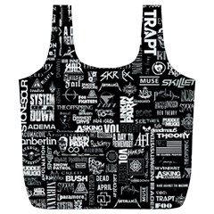 Music Pattern Black White Full Print Recycle Bag (xl) by 99art