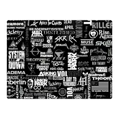 Music Pattern Black White Two Sides Premium Plush Fleece Blanket (mini) by 99art