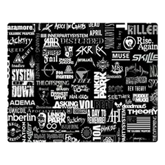 Music Pattern Black White Premium Plush Fleece Blanket (large) by 99art