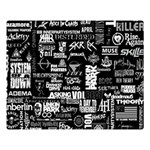 Music Pattern Black White Premium Plush Fleece Blanket (Large) 80 x60  Blanket Front