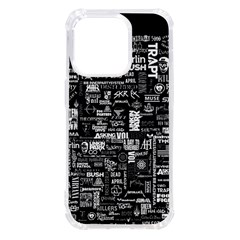 Music Pattern Black White Iphone 14 Pro Tpu Uv Print Case