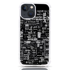 Music Pattern Black White Iphone 13 Mini Tpu Uv Print Case by 99art