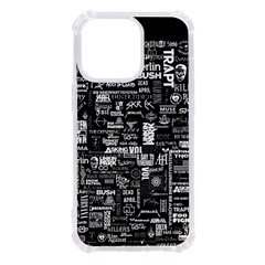 Music Pattern Black White Iphone 13 Pro Tpu Uv Print Case by 99art