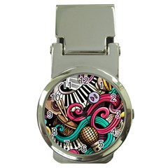 Doodle Colorful Music Doodles Money Clip Watches by 99art