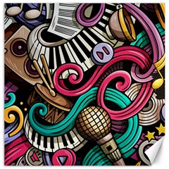 Doodle Colorful Music Doodles Canvas 12  X 12  by 99art