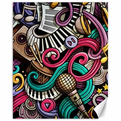 Doodle Colorful Music Doodles Canvas 16  X 20  by 99art