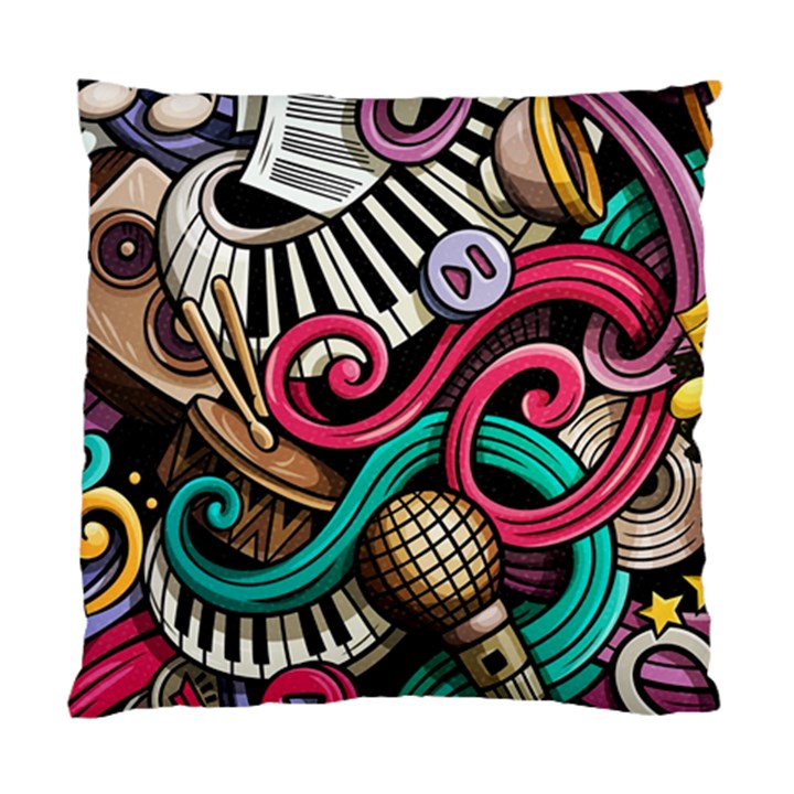 Doodle Colorful Music Doodles Standard Cushion Case (Two Sides)