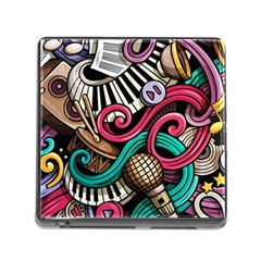 Doodle Colorful Music Doodles Memory Card Reader (square 5 Slot) by 99art