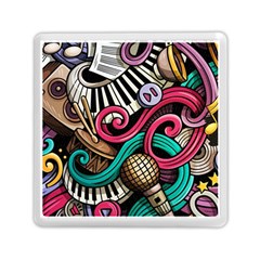 Doodle Colorful Music Doodles Memory Card Reader (square) by 99art