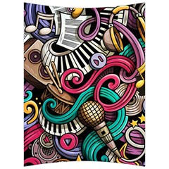 Doodle Colorful Music Doodles Back Support Cushion by 99art