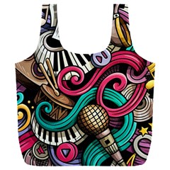 Doodle Colorful Music Doodles Full Print Recycle Bag (xxxl) by 99art