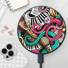 Doodle Colorful Music Doodles Wireless Fast Charger(black)