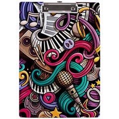 Doodle Colorful Music Doodles A4 Acrylic Clipboard by 99art