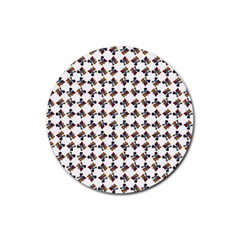 Mixed Abstract Colors Pattern Rubber Coaster (round) by dflcprintsclothing