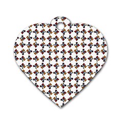 Mixed Abstract Colors Pattern Dog Tag Heart (one Side) by dflcprintsclothing