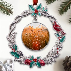 Late Afternoon Metal X mas Wreath Holly Leaf Ornament by artworkshop