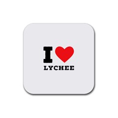 I Love Lychee  Rubber Coaster (square)