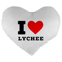 I Love Lychee  Large 19  Premium Flano Heart Shape Cushions by ilovewhateva