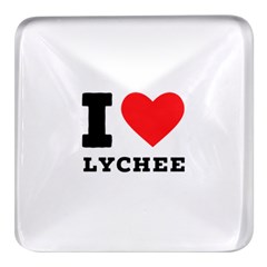 I Love Lychee  Square Glass Fridge Magnet (4 Pack) by ilovewhateva