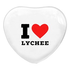 I Love Lychee  Heart Glass Fridge Magnet (4 Pack) by ilovewhateva