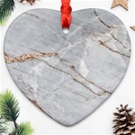 Gray Light Marble Stone Texture Background Ornament (Heart) Front