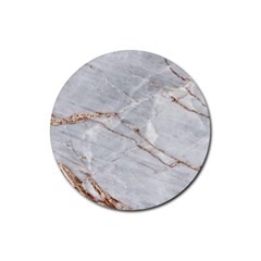 Gray Light Marble Stone Texture Background Rubber Round Coaster (4 Pack) by Vaneshart