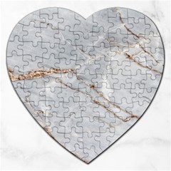 Gray Light Marble Stone Texture Background Jigsaw Puzzle (heart) by Vaneshart