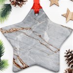 Gray Light Marble Stone Texture Background Star Ornament (Two Sides) Front