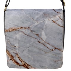 Gray Light Marble Stone Texture Background Flap Closure Messenger Bag (s) by Vaneshart