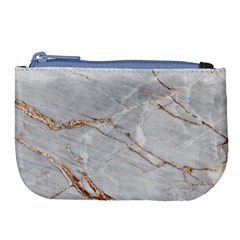 Gray Light Marble Stone Texture Background Large Coin Purse by Vaneshart