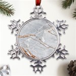 Gray Light Marble Stone Texture Background Metal Large Snowflake Ornament Front