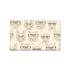 Seamless Pattern Hand Drawn-cats-with Hipster Accessories Sticker (rectangular) by Vaneshart