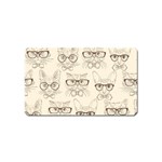 Seamless Pattern Hand Drawn-cats-with Hipster Accessories Magnet (Name Card) Front