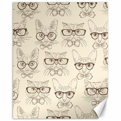 Seamless Pattern Hand Drawn-cats-with Hipster Accessories Canvas 16  X 20  by Vaneshart