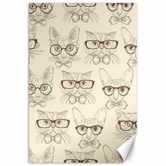 Seamless Pattern Hand Drawn-cats-with Hipster Accessories Canvas 20  X 30  by Vaneshart