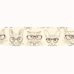 Seamless Pattern Hand Drawn-cats-with Hipster Accessories Large Bar Mat by Vaneshart