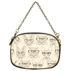 Seamless Pattern Hand Drawn-cats-with Hipster Accessories Chain Purse (one Side) by Vaneshart