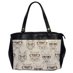 Seamless Pattern Hand Drawn-cats-with Hipster Accessories Oversize Office Handbag by Vaneshart