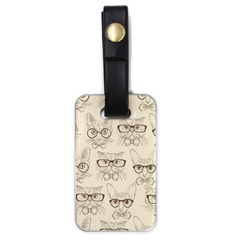 Seamless Pattern Hand Drawn-cats-with Hipster Accessories Luggage Tag (one Side) by Vaneshart