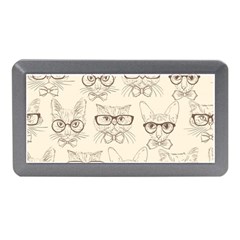 Seamless Pattern Hand Drawn-cats-with Hipster Accessories Memory Card Reader (mini) by Vaneshart