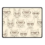 Seamless Pattern Hand Drawn-cats-with Hipster Accessories Two Sides Fleece Blanket (Small) 45 x34  Blanket Front