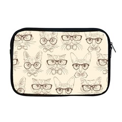 Seamless Pattern Hand Drawn-cats-with Hipster Accessories Apple Macbook Pro 17  Zipper Case by Vaneshart