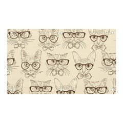 Seamless Pattern Hand Drawn-cats-with Hipster Accessories Banner And Sign 5  X 3  by Vaneshart