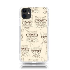 Seamless Pattern Hand Drawn-cats-with Hipster Accessories Iphone 11 Tpu Uv Print Case by Vaneshart