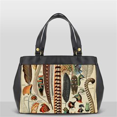 Feathers Birds Vintage Art Oversize Office Handbag (2 Sides) by Vaneshart