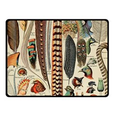 Feathers Birds Vintage Art Fleece Blanket (small) by Vaneshart