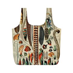 Feathers Birds Vintage Art Full Print Recycle Bag (m) by Vaneshart