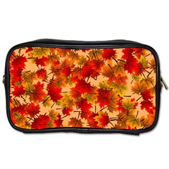 Wallpaper Background Autumn Fall Toiletries Bag (two Sides) by Vaneshart