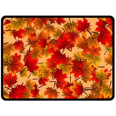 Wallpaper Background Autumn Fall Two Sides Fleece Blanket (large) by Vaneshart